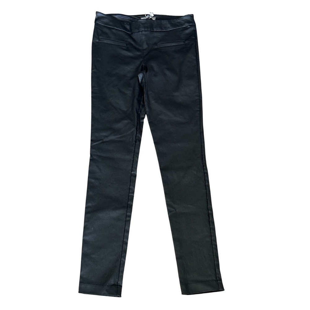 ILTM Black Vegan Soft Leather Ankle Pants, Medium, Grunge Goth Biker Edgy Trendy